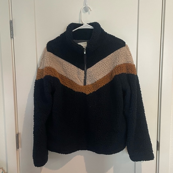 Thread & Supply Jackets & Blazers - Thread & Supply Half-Zip Sherpa/Teddy Jacket - size S